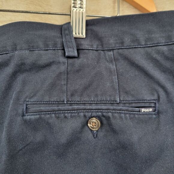 Polo Ralph Lauren Classic Fit Chino Blue Flat Front Shorts 6" Inseam Cotton - Picture 3 of 12